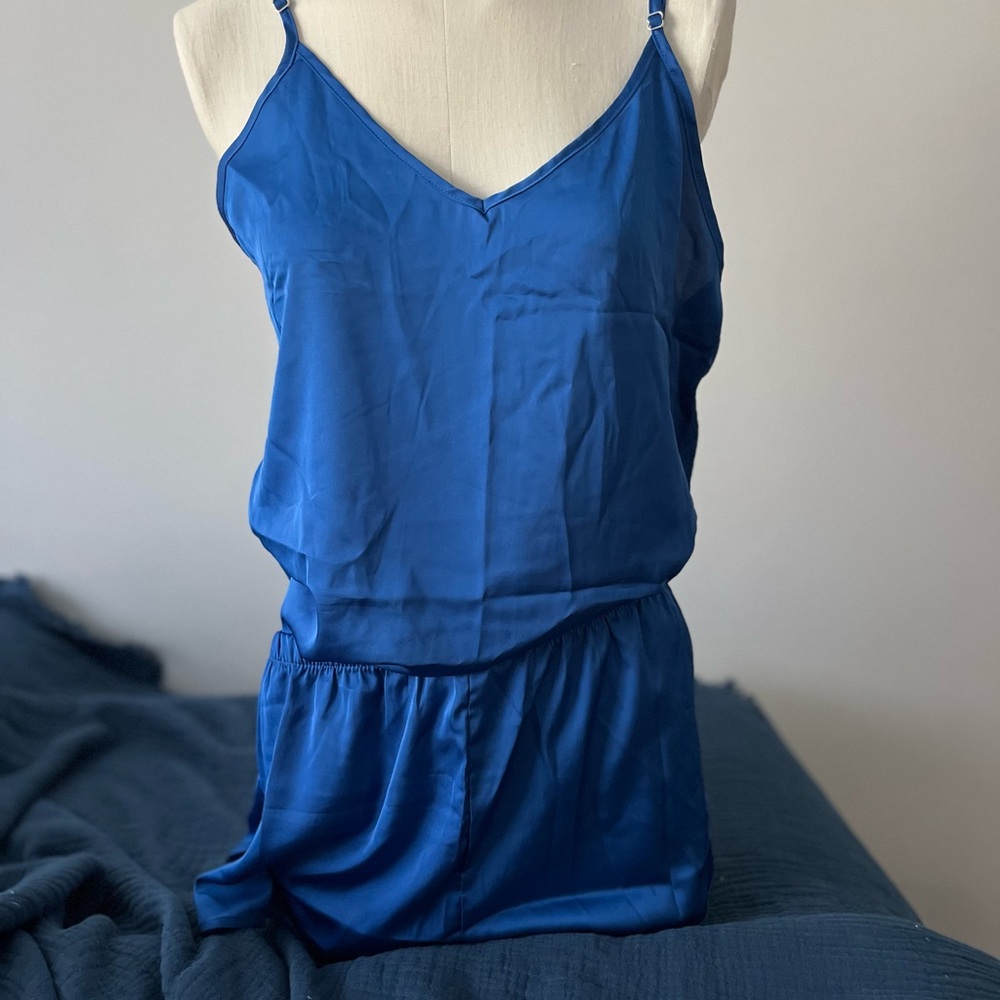 Yimanie Royal Blue Spaghetti Strap 2 set pajamas